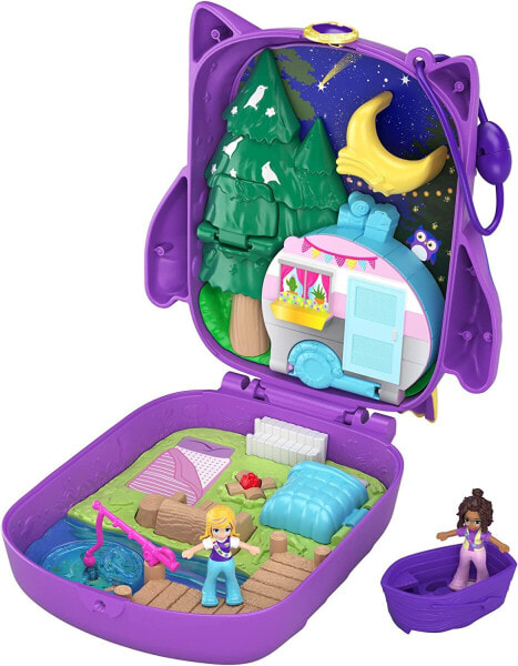 Polly Pocket GTN15 - Hedgehog Café Box in Cafe and Pet-Design, Small Polly Doll & Girlfriend, 2 Animal Figures, Surprise Effects, Great Sielzeug Gift for Children from 4 Years.