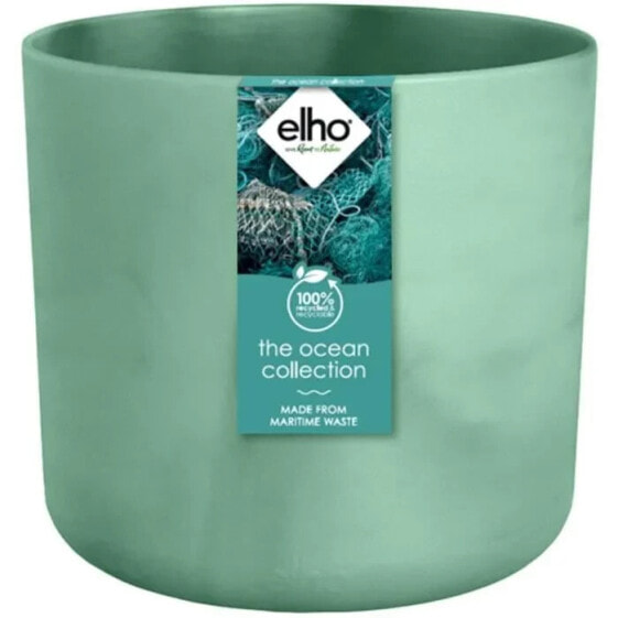 ELHO The Ocean Collection Runder Blumentopf 22 Grn 22 x H 20 cm Innenbereich 100 % recycelt