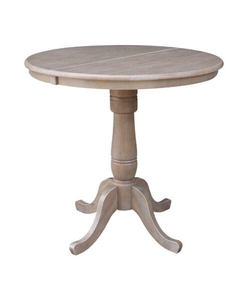 36" Round Top Pedestal Table with 12" Leaf