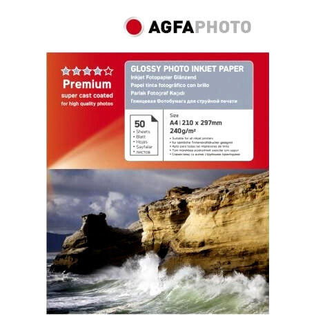 AgfaPhoto AP24050A4N - Inkjet printing - A4 (210x297 mm) - Gloss - 50 sheets - 240 g/m² - White