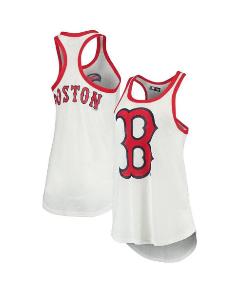 Women's White Boston Red Sox Tater Racerback Tank Top