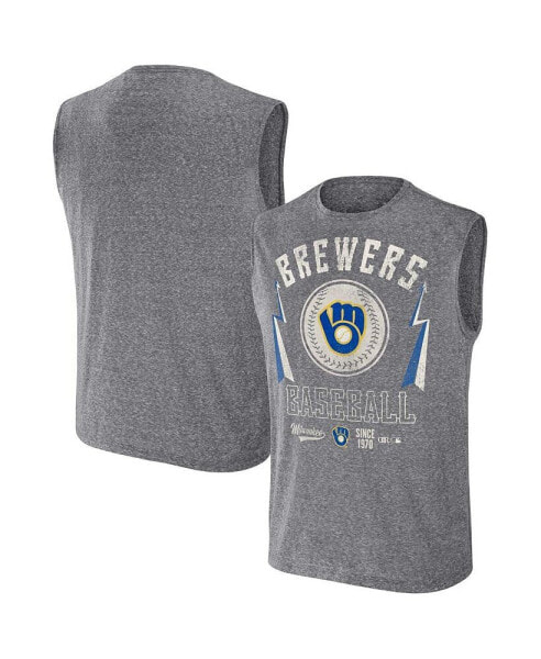 Men's Darius Rucker Collection by Charcoal Milwaukee Brewers Muscle Tank Top