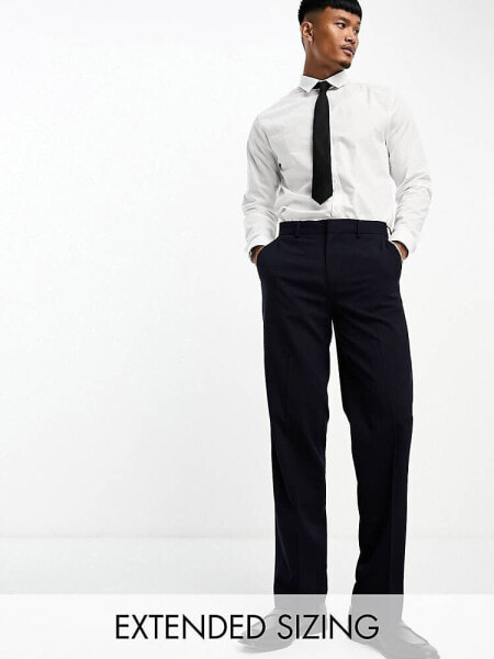 ASOS DESIGN straight suit trousers in navy