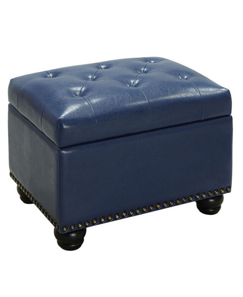 24" Faux Leather 5th Avenue Storage Ottoman