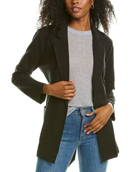 B. New York Notched Collar Wrap Jacket Women's Black S