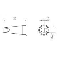 Weller Tools Weller LHT D - Soldering tip - Weller - 1 pc(s) - 4.7 mm - 1.8 mm - 25 mm