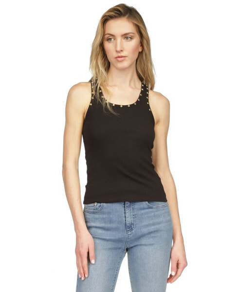 Women's Studded Neckline Tank Top