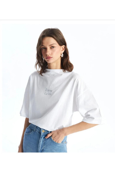Футболка LCW Vision Floral Embroidered Short Tee