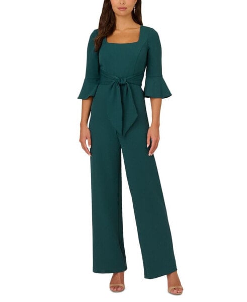 Women's Tie-Front Bell-Sleeve Jumpsuit