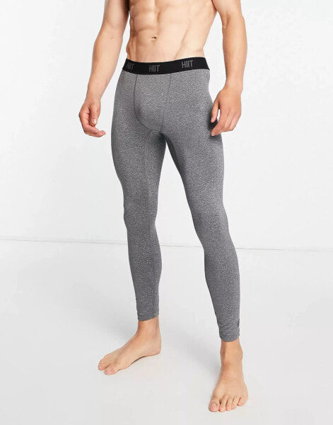 HIIT training legging in black marl