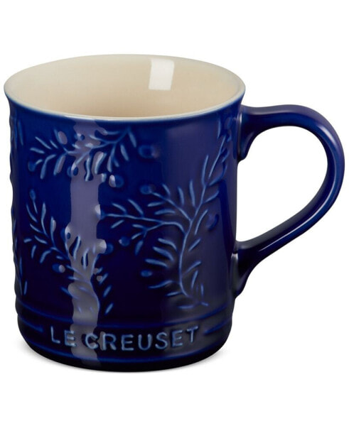 Stoneware Mug with Embossed Olive Branch, 14 oz