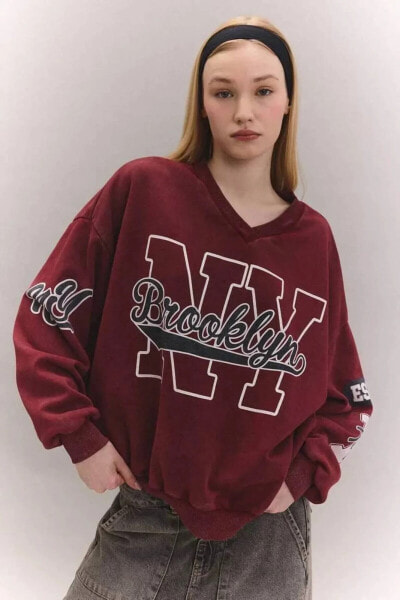 C4477AX/BR182 Defacto Kadın Sweat BORDEAUX