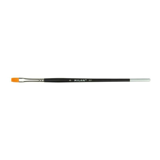 Плоская кисть MILAN Polybag 6 Профессиональная синтетическая с короткой ручкой Серия 621 Nº 2