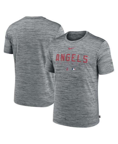 Men's Heather Gray Los Angeles Angels Authentic Collection Velocity Performance Practice T-shirt