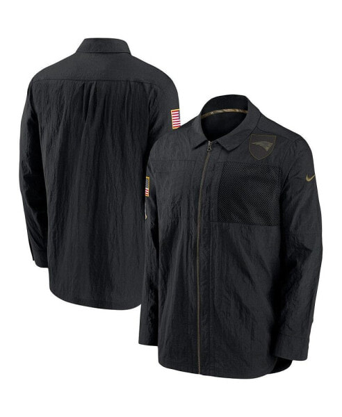 Men's Black New England Patriots 2020 Salute To Service Sideline Full-Zip Jacket