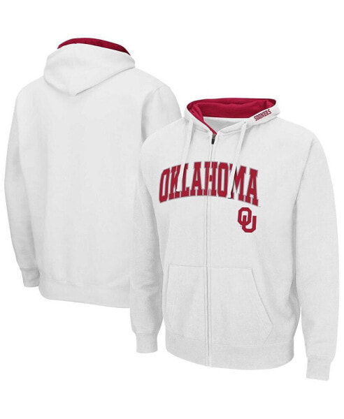 Men's White Oklahoma Sooners Arch & Team Logo 3.0 Full-Zip Hoodie