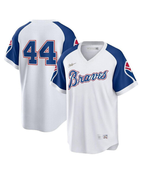 Men's Hank Aaron White Atlanta Braves Home Cooperstown Collection Player Jersey