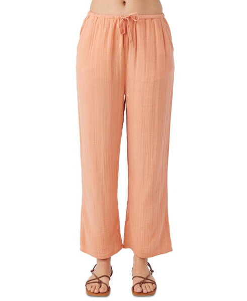 Juniors' Brenda Cotton Gauze Wide-Leg Pants