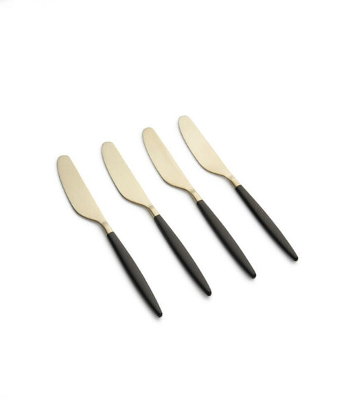 Gaze Two Tone Black-Gold Satin Spreaders Set, 4 Piece