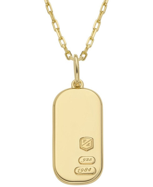 Sterling All Stacked Up Gold-Tone Sterling Silver Pendant Necklace