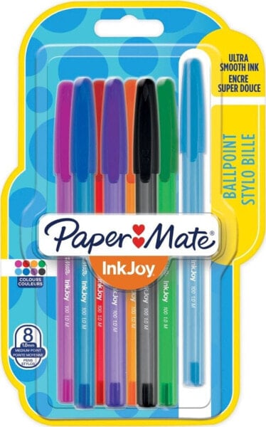 Paper Mate PAPER MATE Kugelschreiber InkJoy 100 Kappe 8er M 1.0mm Blister