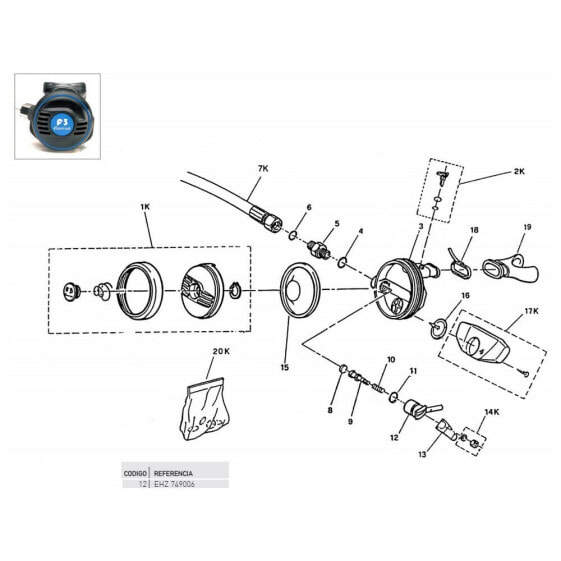 CRESSI By Pass F3-FX CE Spare Part