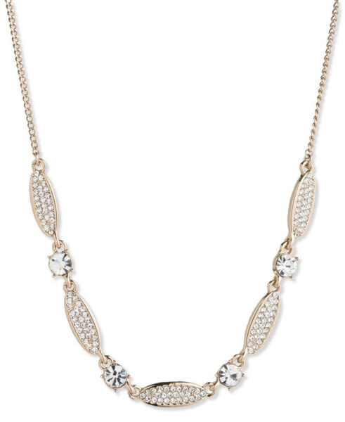 Givenchy silver-Tone Pavé & Crystal Statement Necklace, 16" + 3" extender