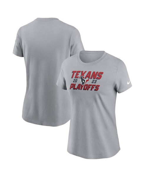 Women's Gray Houston Texans 2023 NFL Playoffs Iconic T-shirt