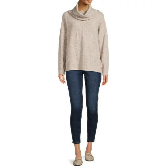 Dreamers by Debut Sweater Women's Medium Taupe Long Sleeve Cowl Neck Pullover