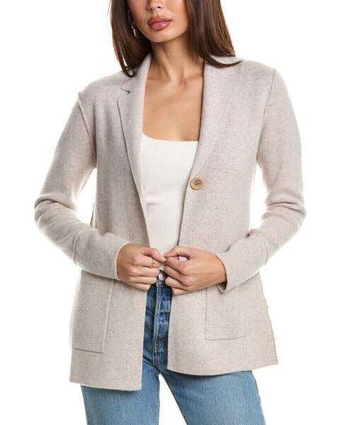 Forte Cashmere Notch Collar Cashmere Cardigan Blazer Women's Xl