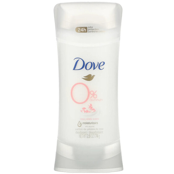 0% Aluminum Deodorant, Rose Petals Scent, 2.6 oz (74 g)