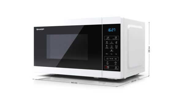 Sharp YC-MS02E-W microwave Countertop Solo 20 L 800 W Black White