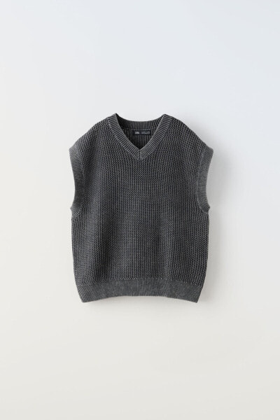 Overdyed knit vest