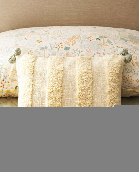 Children’s tufted cushion cover with pompoms