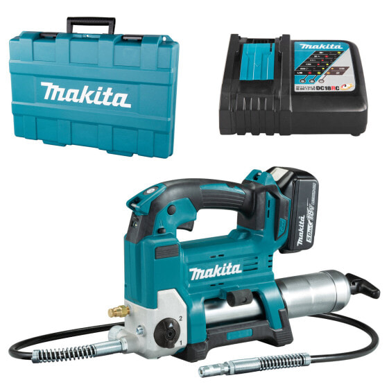 Makita Akku-Fettpresse 18V DGP180RT mit 1x 5,0 Ah Akku + Lader DC18RC im Koffer