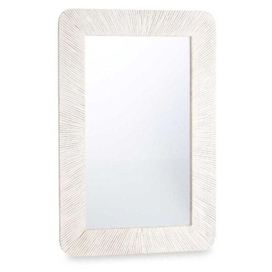 Зеркало настенное деревянное манго бело-коричневое Gift Decor Лучи 90 x 60 x 2 см