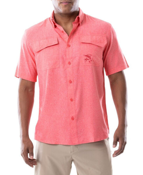 Men's Short Sleeve Heathered Fishing Shirt