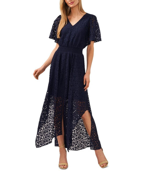 Women's Lace Batwing Sleeve Maxi Dress