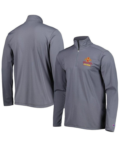 Men's Gray Iowa State Cyclones Textured Quarter-Zip Jacket