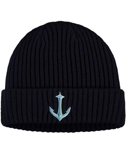 Men's Deep Sea Navy Blue Seattle Kraken Secondary Logo Cuffed Knit Hat