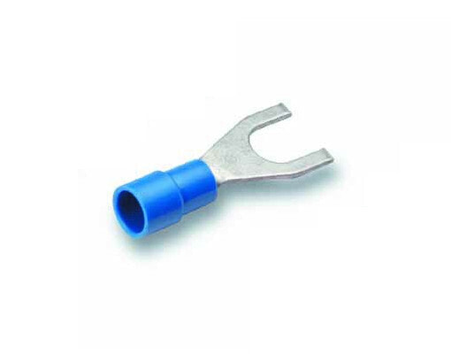 Cimco 180144, Fork terminal, Straight, Male, Blue, Nylon, Polyamide, Steel, Tin-plated steel