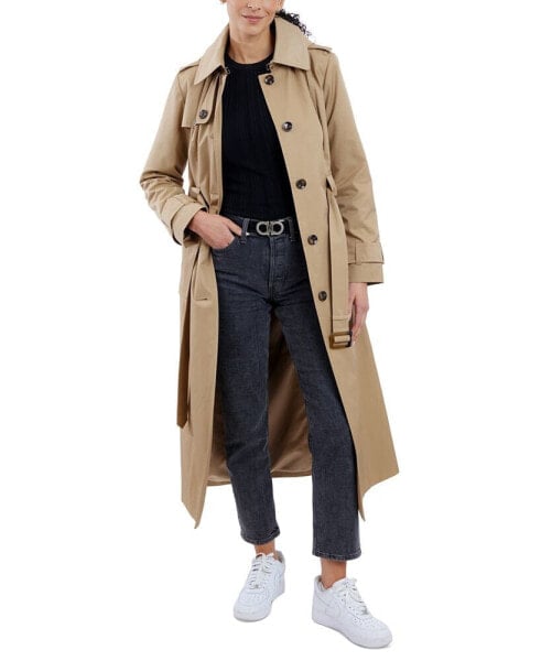 Women's Hooded Belted Maxi Trench Coat