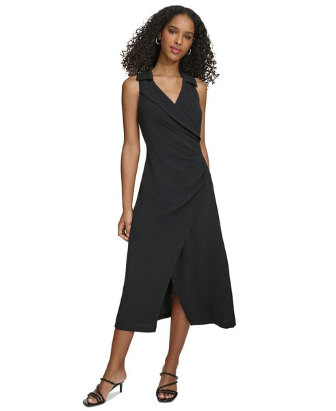 Women's V-Neck Notched Collar Dress