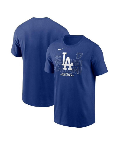 Men's Shohei Ohtani Royal Los Angeles Dodgers 2024 MLB World Tour Seoul Series Player Name Number Event Stack T-Shirt