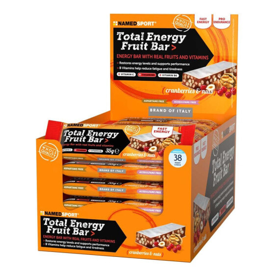 NAMED SPORT Total Energy Fruit 35g 25 Units Cranberry Energy Bars Box