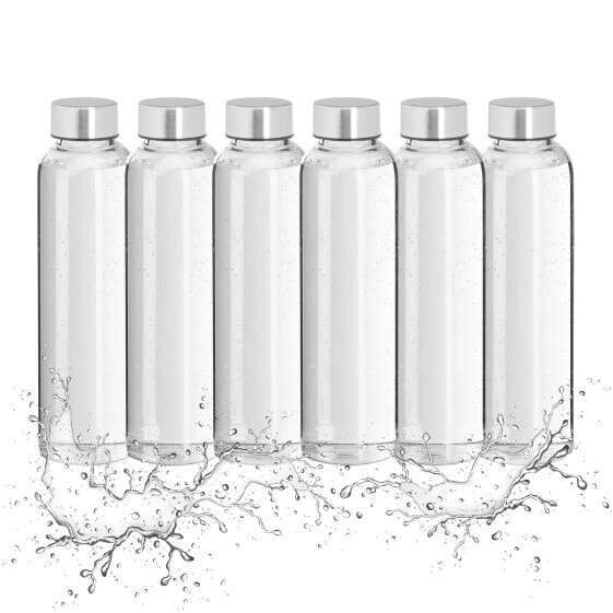 Бутылки для воды набор из 6 штук Relaxdays из стекла 500 мл