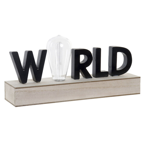 Светящееся украшение DKD Home Decor World Чёрный Металл Деревянный MDF 30 x 40 cm 34 x 8 x 16 cm