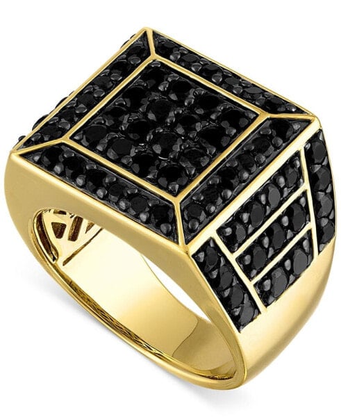 Black Spinel Square Cluster Ring (4 ct. t.w.) in 18k Gold-Plated Sterling Silver, Created for Macy's