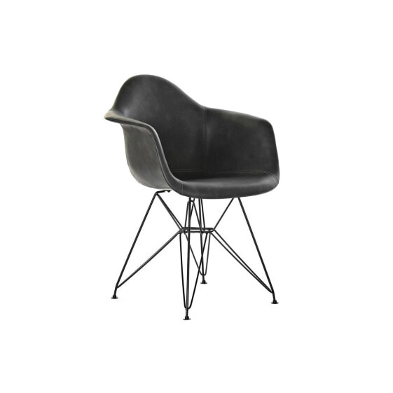 Chair with Armrests DKD Home Decor Dark grey Metal 64 x 59 x 84 cm