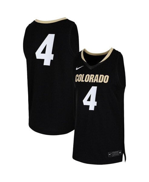 Men's 4 Black Colorado Buffaloes Team Replica Basketball Jersey